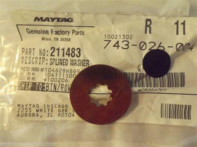 MAYTAG JENN AIR WASHER 211483 6-2114830 WASHER, SPLINED NEW IN BAG MAYTAG JENN AIR WASHER 211483 6-2114830 WASHER, SPLINED NEW IN BAG